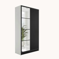 KLEIDERSCHRANK EDEN 2-Türen v4 - 105x205x39 cm - Weiß - Schwarz/Weiß, Holzwerkstoff (105/205/39cm) - Kier Furniture