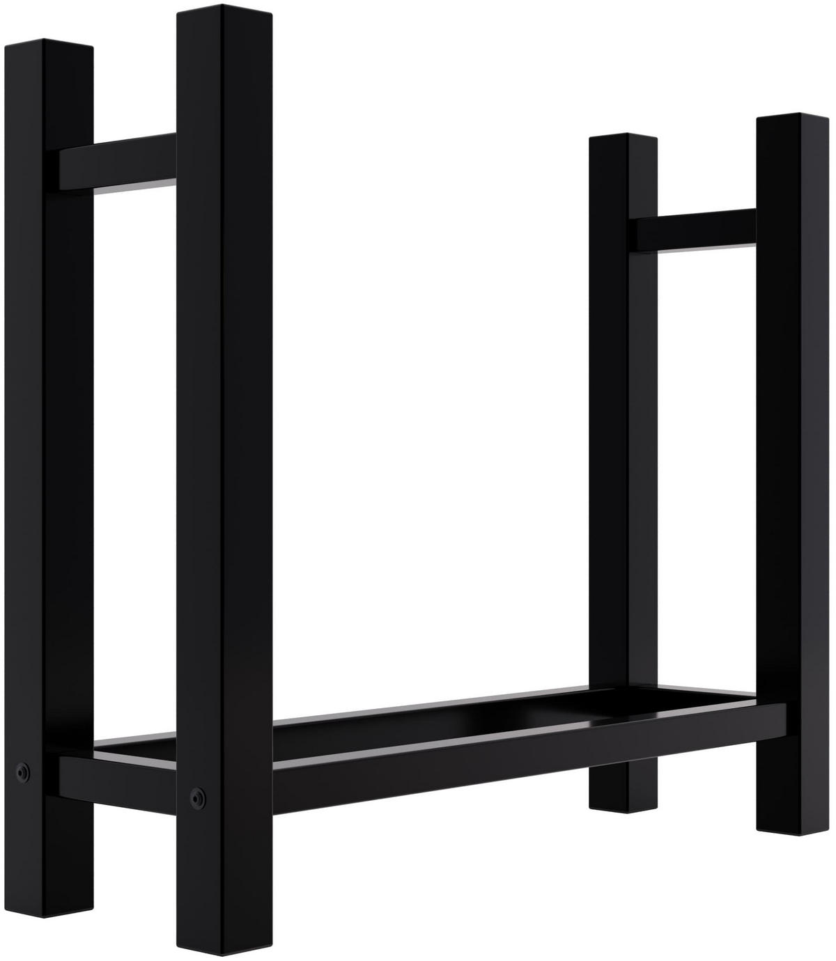 KAMINHOLZREGAL 80/30/80 cm Metall schwarz - Schwarz, Metall (80/80/30cm) - CLP