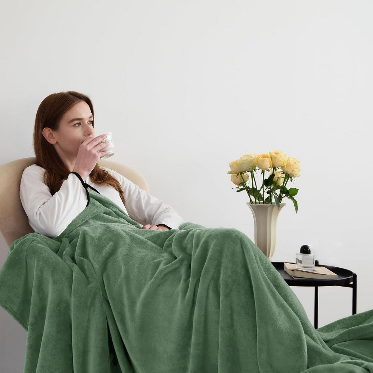 KUSCHELDECKE Flanell 230 x 270 cm Grün - Grün, Textil (1/230cm) - LUXUSKOLLEKTION