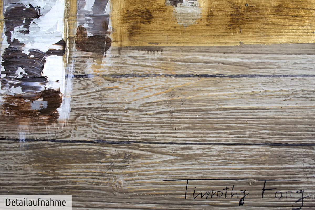 ÖLGEMÄLDE 120/80 cm - Goldfarben, Holz/Textil (2.02/80cm) - KUNSTLOFT