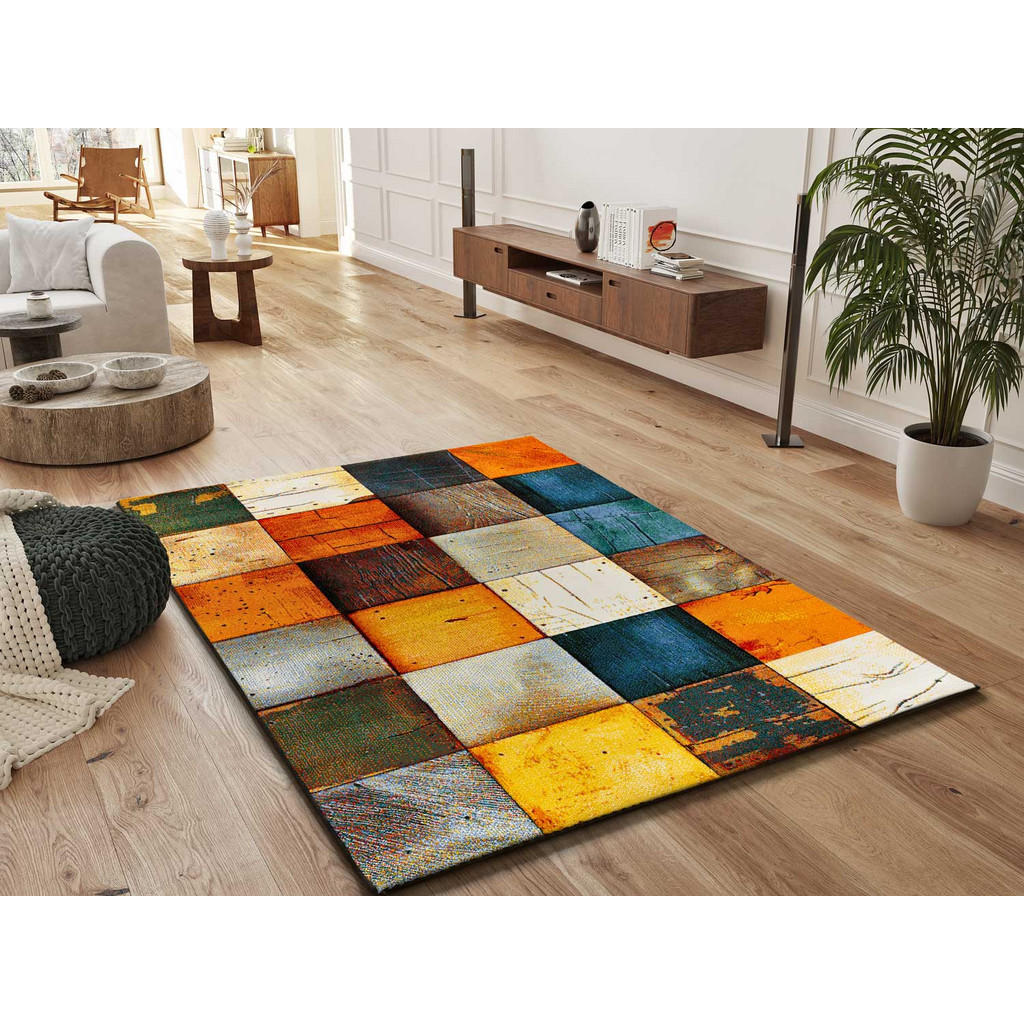 Thumbnail - Atticgo Webteppich, Mehrfarbig, Textil, Grafikmuster, Rechteckig, 160x230 cm, Oeko-Tex® Standard 100, für Fußbodenheizun...