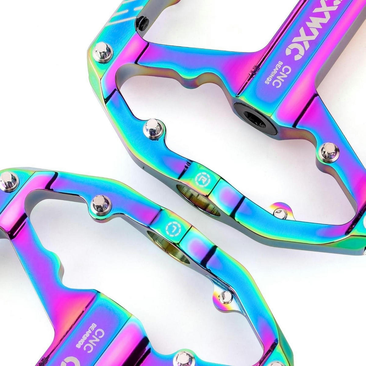 FAHRRADPEDALE 9/16 Zoll CNC Aluminium MTB Pedale mit Reflektoren Leichtgewichts Antirutsch Mehrfarbig - Multicolor, Metall (9/2/10cm)
