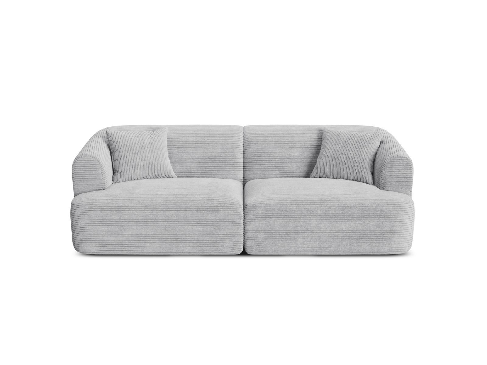 MODULARES-SOFA Campi aus Cord silber 3 Sitzplätze - Silberfarben, Textil (90/70/220cm) - Cosmopolitan Design