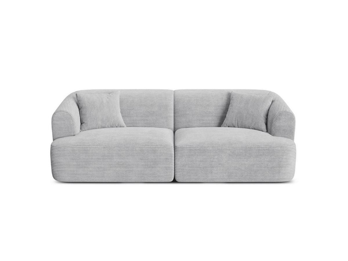 MODULARES-SOFA Campi aus Cord silber 3 Sitzplätze - Silberfarben, Textil (90/70/220cm) - Cosmopolitan Design
