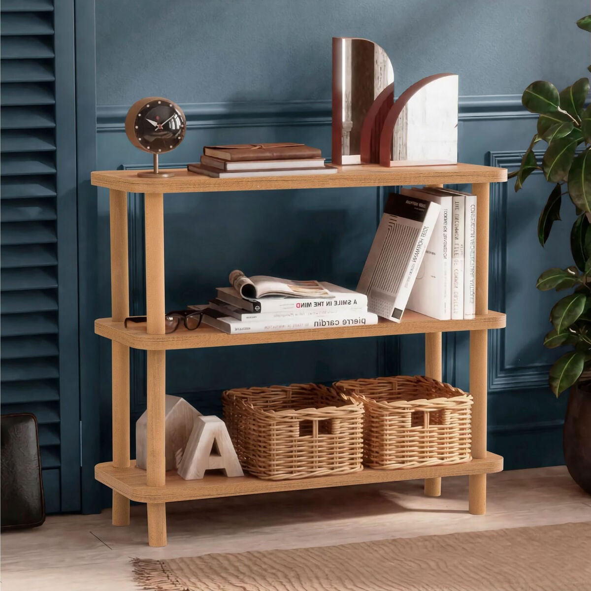 REGAL mit 3 böden in atlantik-kiefer-optik 28/80/75 cm - Eschefarben, Holzwerkstoff (28/75/33cm) - Calicosy