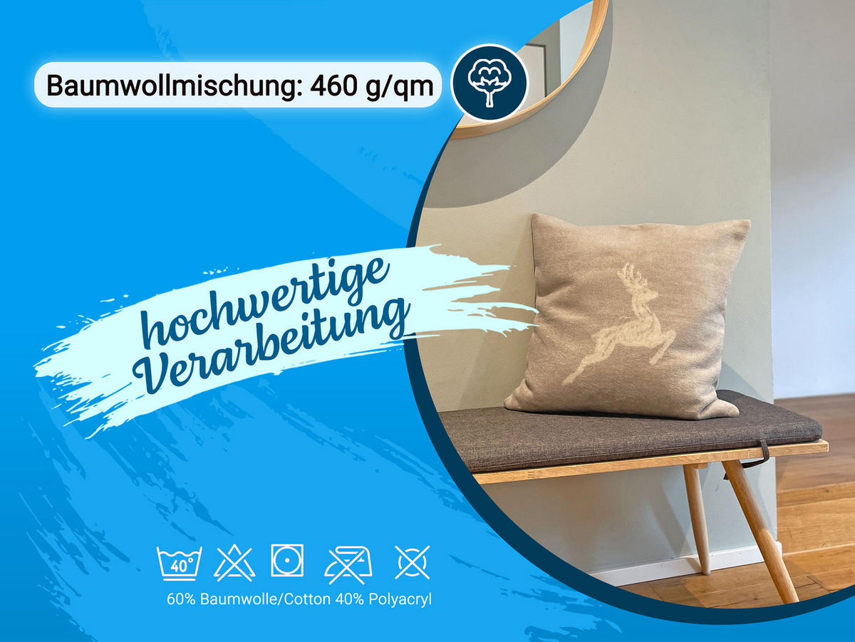 KISSENBEZUG, 2er-Set, 50x50 cm, 60% Baumwolle, 40% Polyacryl, fango - Fango, Naturmaterialien (50/50cm) - Zollner