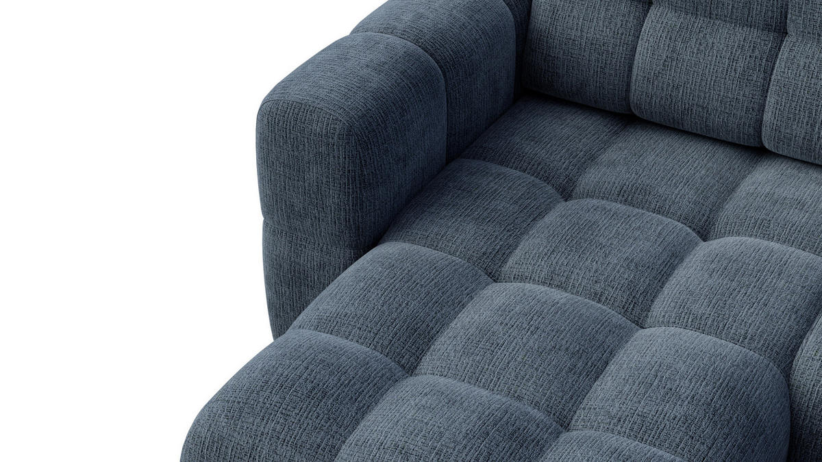 ECKSOFA CLOUDI 4-Sitzer links, marineblau - Blau/Schwarz, Holz/Textil (294/160cm) - Courtois Laville