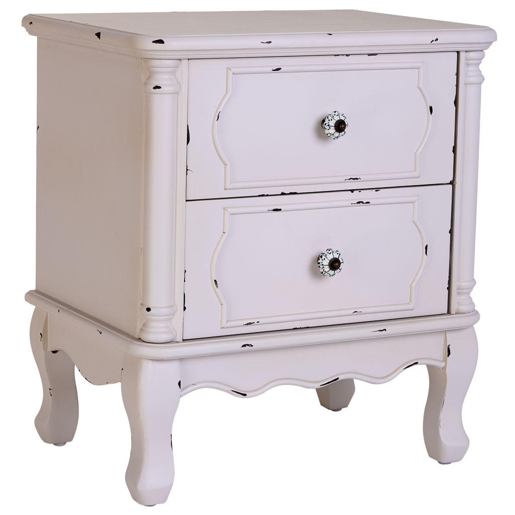 NACHTTISCH aus Holz, weiß, 50x36x55cm - Weiß, Holz (50/55/36cm) - Wanderlust