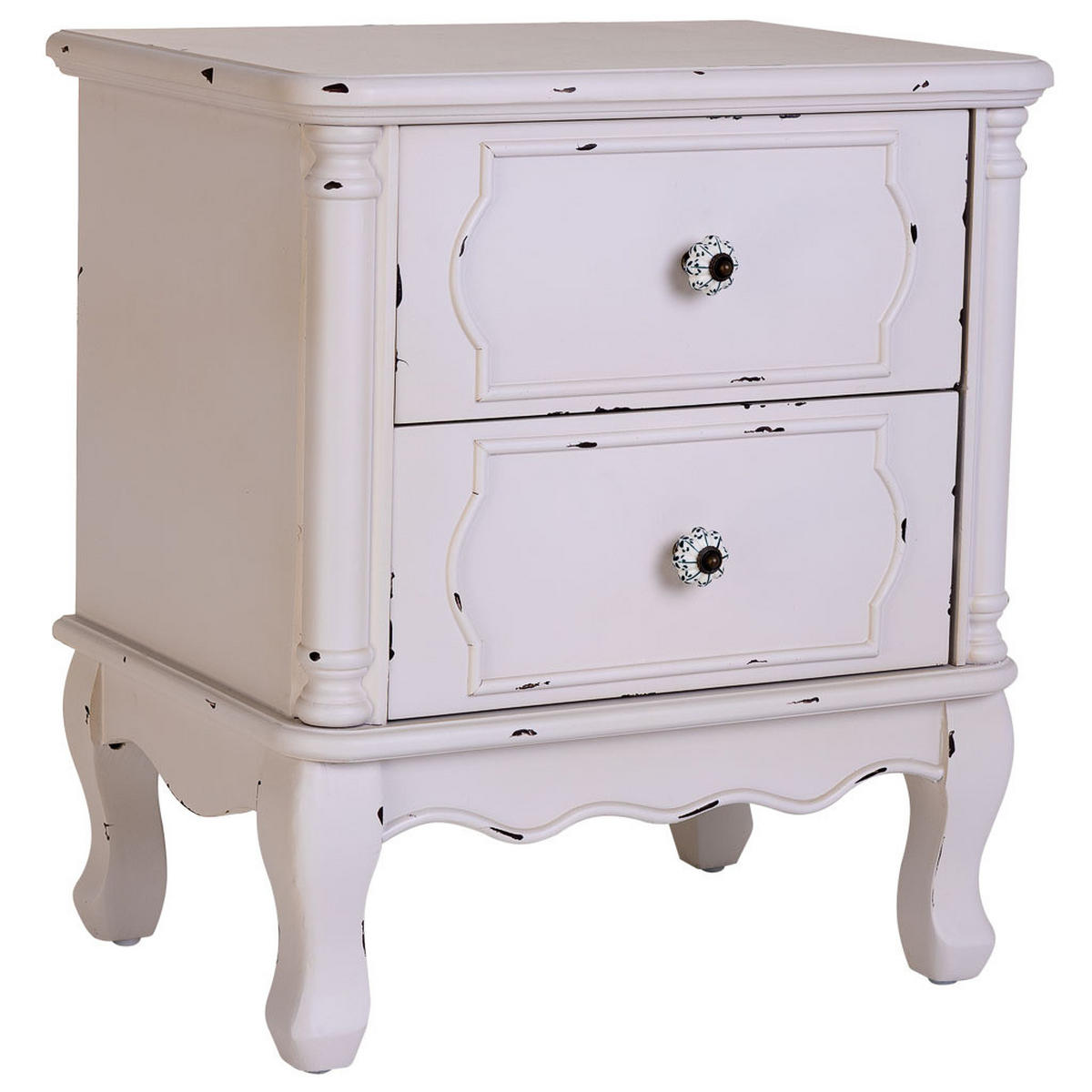 NACHTTISCH aus Holz, weiß, 50x36x55cm - Weiß, Holz (50/55/36cm) - Wanderlust