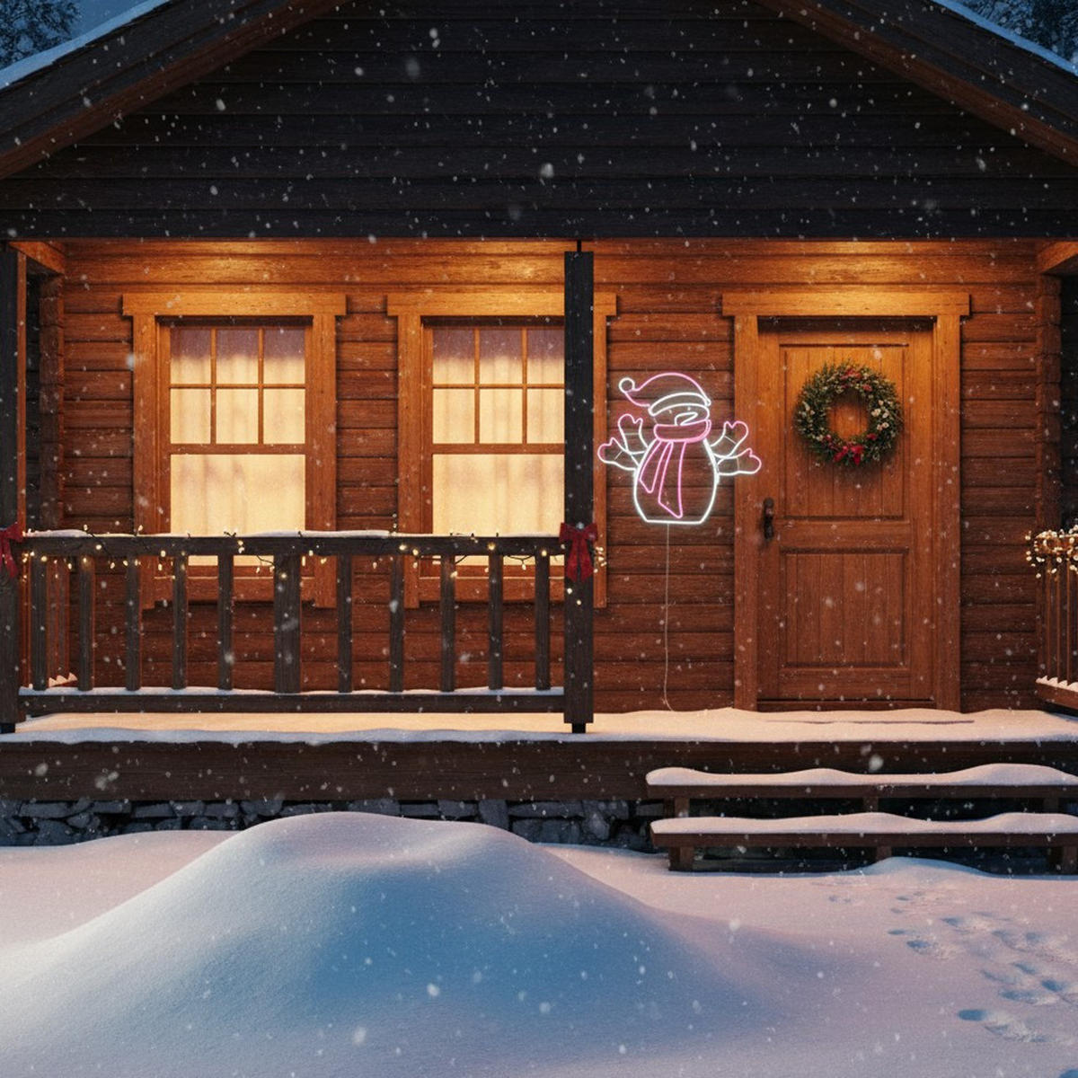 LED-WEIHNACHTSDEKO Schneemann 68/61 cm - Weiß, Kunststoff (61/1/55cm) - Home Styling Collection