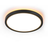 LED-DECKENLEUCHTE Dornwacht 22.0/2.6/22 cm - Schwarz, Kunststoff (22/22/2.6cm) - ZMH