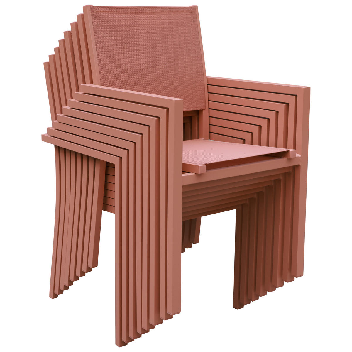 GARTENSTÜHLE Terracotta 4er-Set - Orange, Kunststoff (57/89.5/56.5cm) - Happy Garden