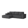 ECKSOFA MARCO 294/185 in Cord Anthrazit mit Schlaffunktion links - Anthrazit, Holz/Holzwerkstoff (294/185cm) - Deine Möbel 24