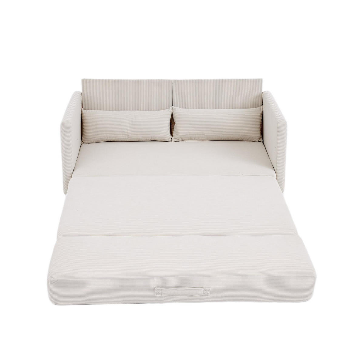 SCHLAFSOFA 2-Sitzer Sofa mit Schlaffunktion,klappbar,Beige - Beige, Textil (165/82/92cm) - LVHOM