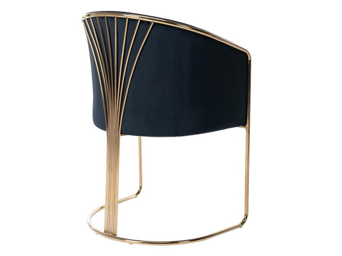 STUHL mit Armlehnen - Samt & Metall - Schwarz und Goldfarben - JOSETHE - Schwarz, Textil (52.5/82.5/59.5cm) - Pascal Morabito