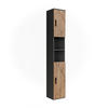 HOCHSCHRANK Irma Anthrazit/Artisan 30 x 190 cm mit 2 Türen - Anthrazit/Eiche Artisan, Holzwerkstoff (30/190/30cm) - Vicco