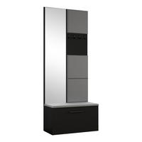 GARDEROBENSCHRANK MODULO 80,6/204/40 cm Modern Garderobe-Set Schwarz - Schwarz/Grau, Holzwerkstoff (80.6/204/40cm) - MASSENO