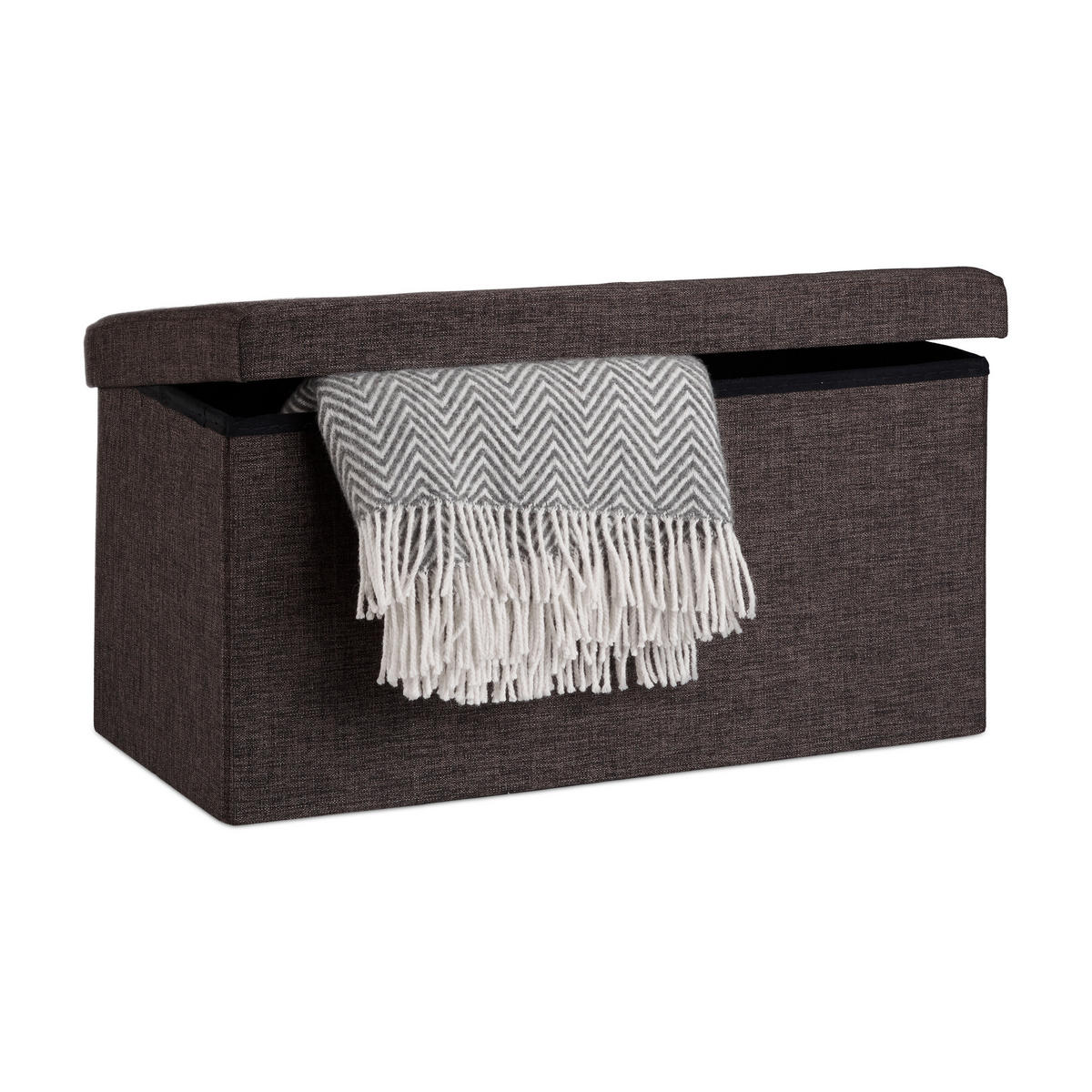 FALTBARE Sitzbank - Braun, Holzwerkstoff/Textil (38/38/76cm) - Relaxdays
