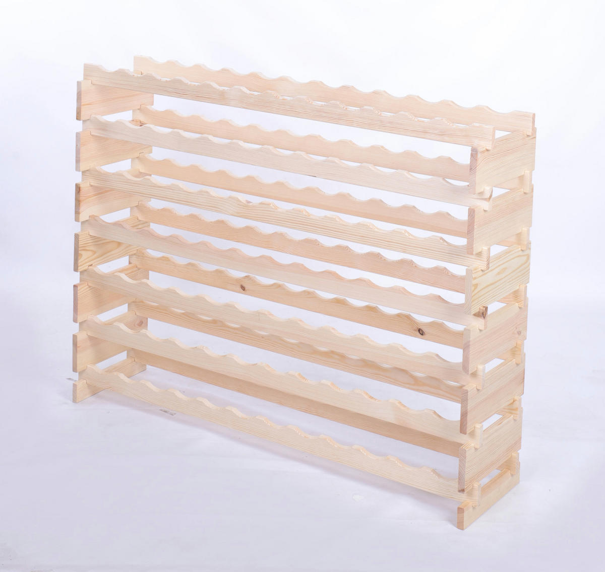 WEINREGAL VINOTECA FLEX PRO HxBxT 93x123x28cm 84 Flaschen auf 7 Ebenen Natur unbehandelt - Naturfarben, Holz (123/93/28cm) - PROREGAL