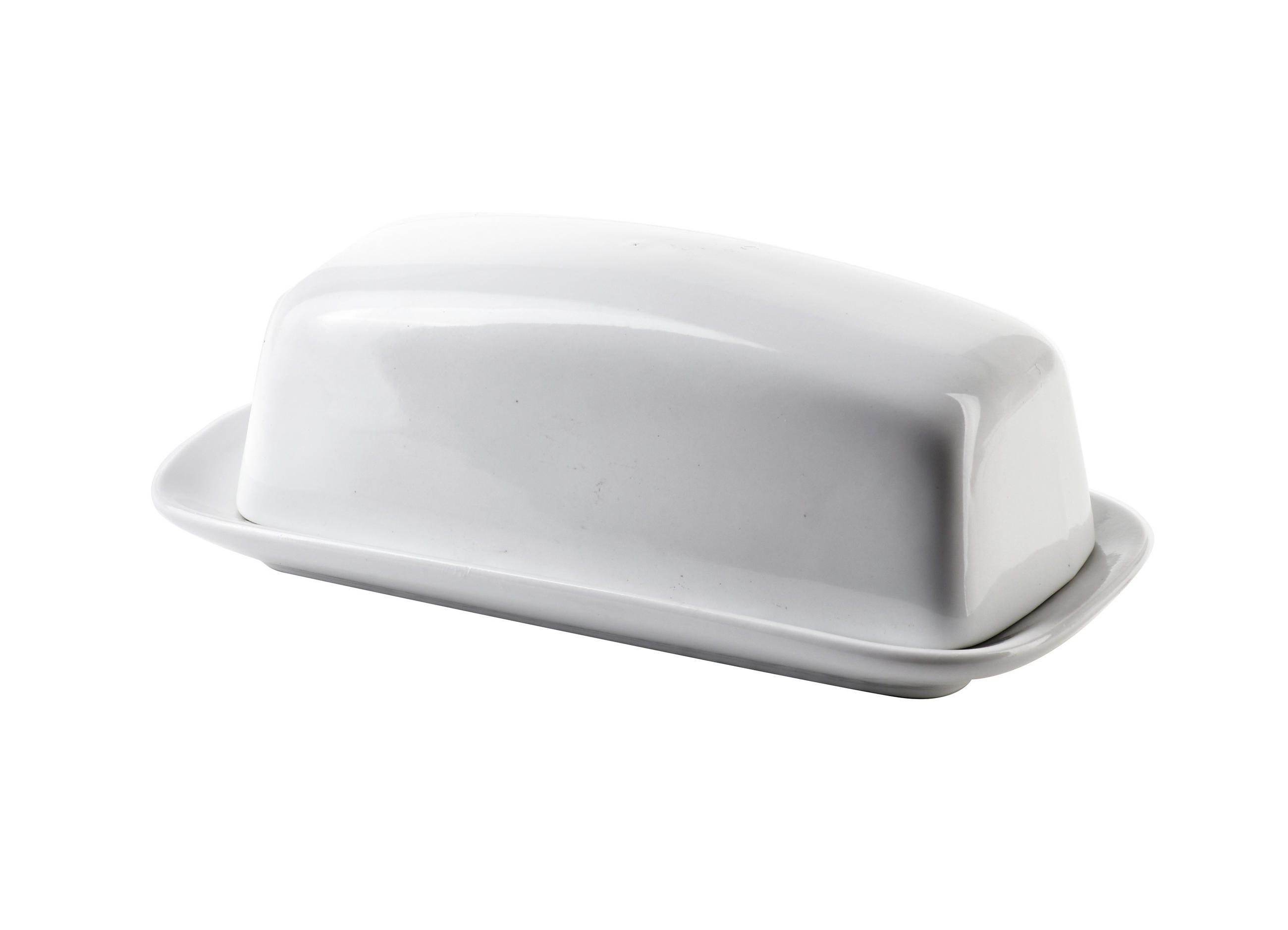 BUTTERDOSE Basic Weiß 17/15.5/14 cm Keramik - Weiß, Keramik (15.5/14/17cm) - Mondex