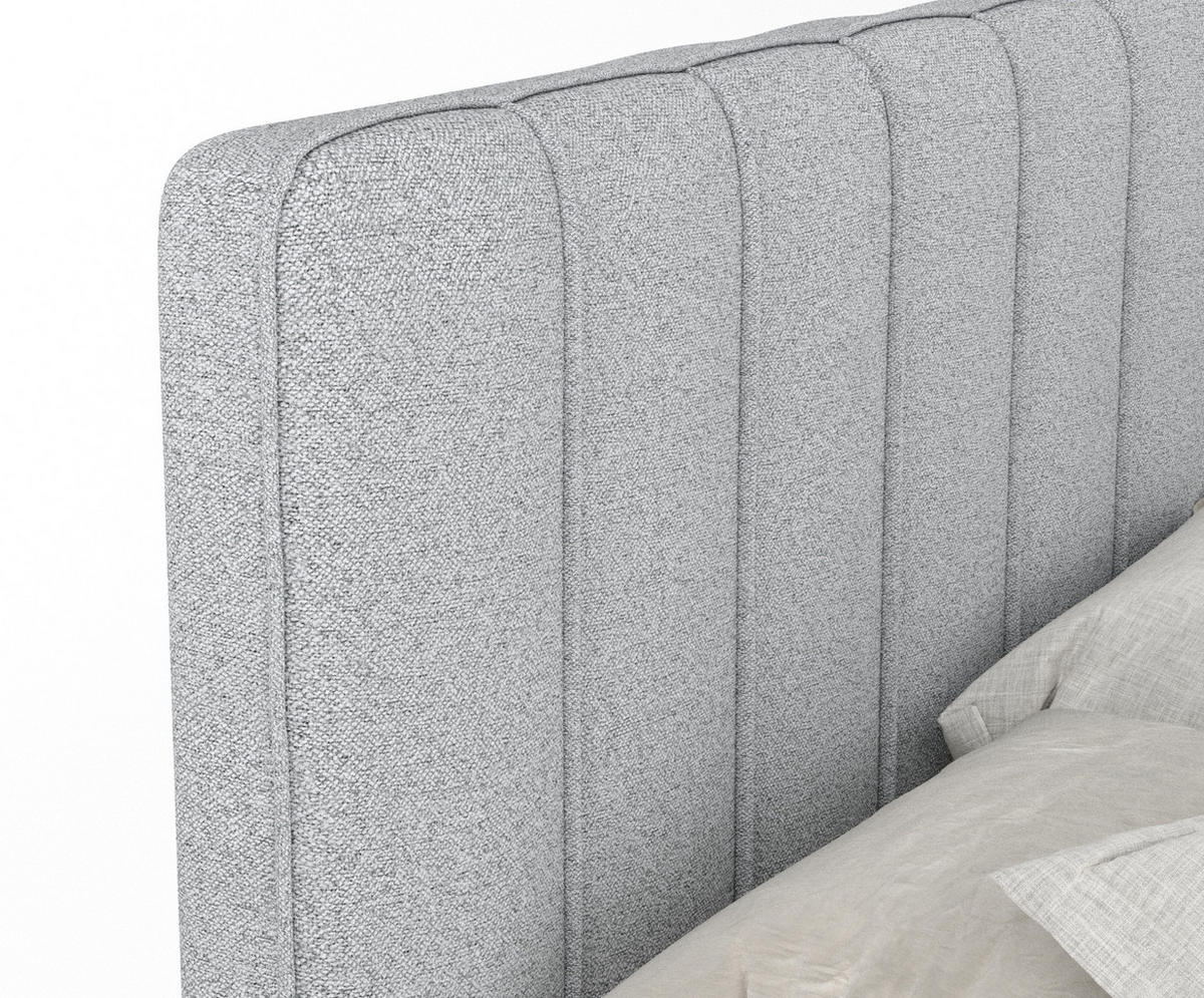BOXSPRINGBETT Novara Hellgrau 200/200 cm - Hellgrau/Schwarz, Holz/Holzwerkstoff (200/200cm) - Maison de Reve