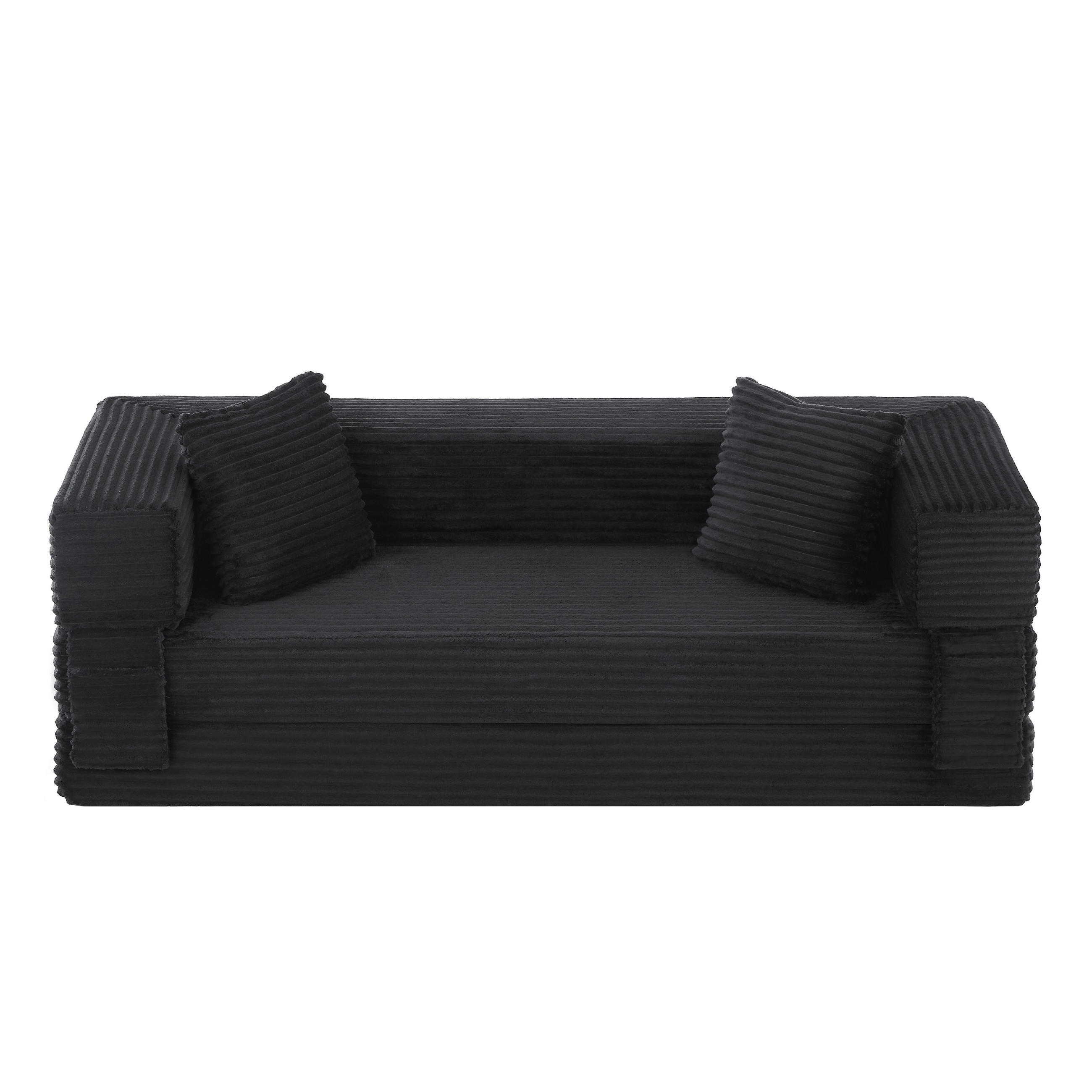 SCHLAFSOFA 2-Sitzer Sofa mit Schlaffunktion,Cord,Grau - Grau, Textil (200/60/76cm) - LVHOM