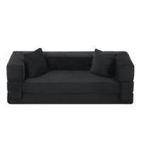 SCHLAFSOFA 2-Sitzer Sofa mit Schlaffunktion,Cord,Grau - Grau, Textil (200/60/76cm) - LVHOM