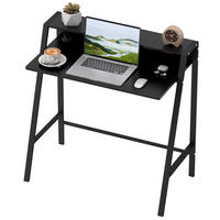 COMPUTERTISCH mit Ablage und Metallgestell 84x45x85 cm - Schwarz, Holzwerkstoff (45/84/85cm) - Gisaae