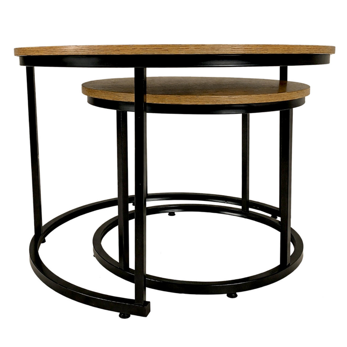 COUCHTISCH Holzoptik Metall Erlefarben Schwarz 2er Set 47x53x53 cm - Erlefarben/Schwarz, Holzwerkstoff/Metall (53/53/47cm) - Begryf