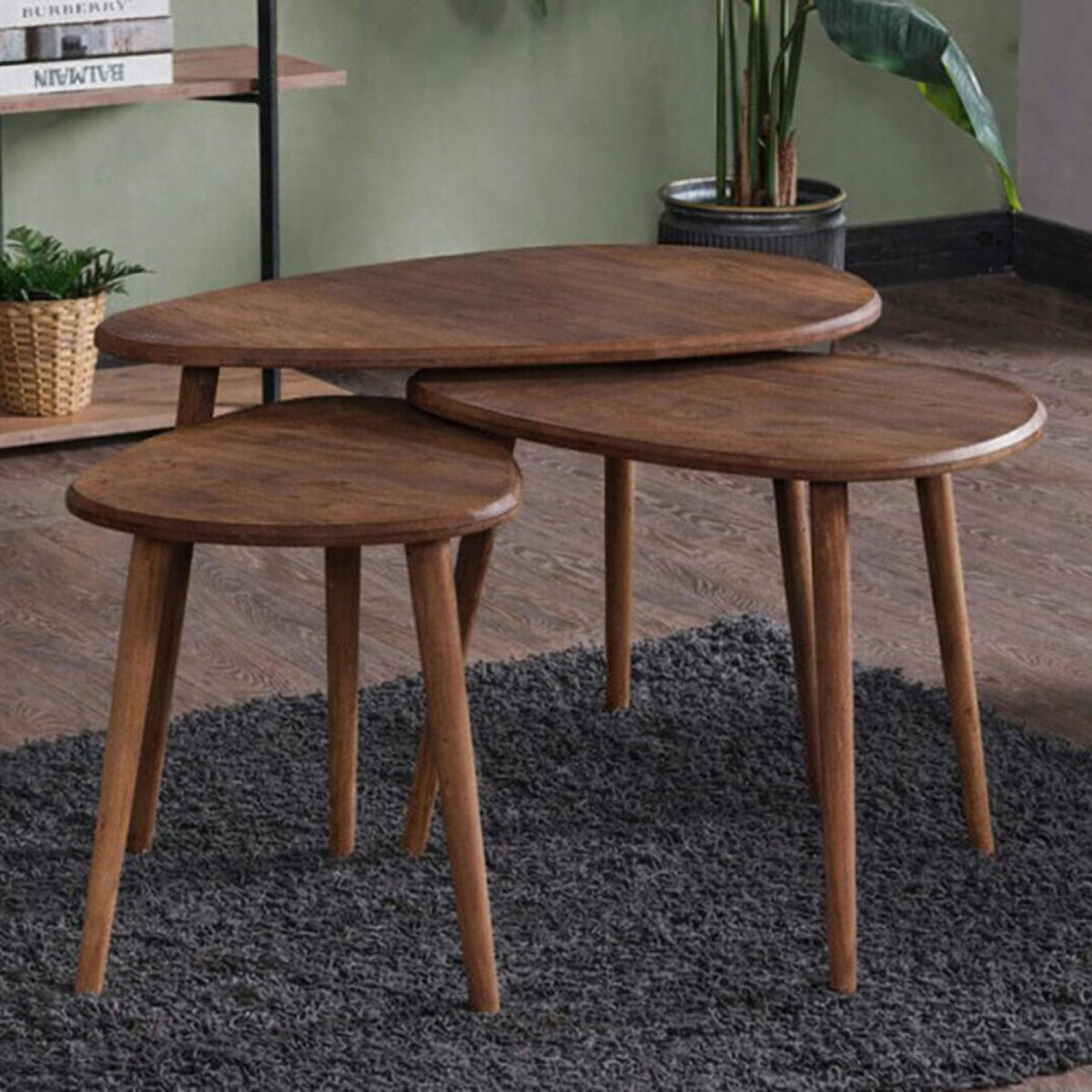 COUCHTISCH 3er Set Tira Braun - Braun, Holzwerkstoff (50/80/52cm) - Concept Usine