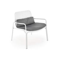 GARTENSESSEL ZALIO modern, weiß/grau - Weiß/Grau, Metall (75/66/71cm) - KONSIMO®
