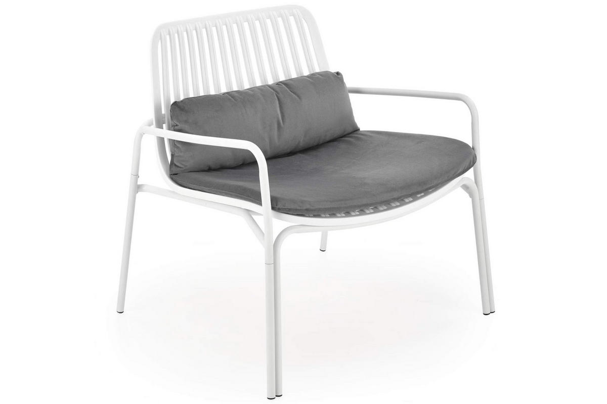 GARTENSESSEL ZALIO modern, weiß/grau - Weiß/Grau, Metall (75/66/71cm) - KONSIMO®