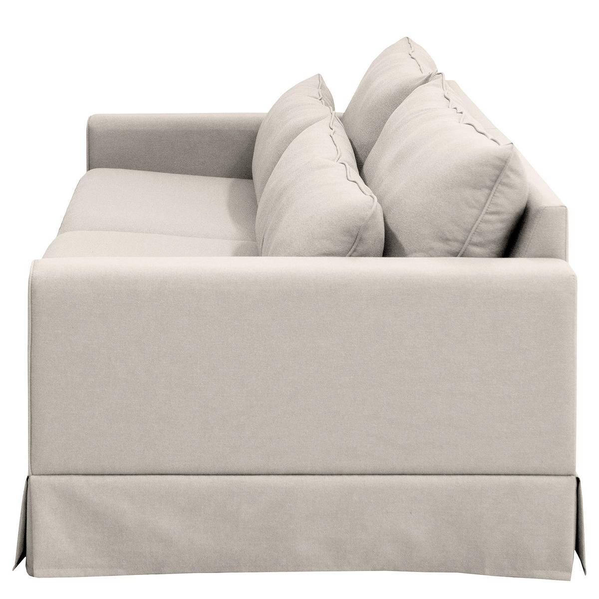 BIGSOFA mit Husse - Webstoff - Hellgrau/Schwarz, Kunststoff/Textil (240/82/104cm) - home24