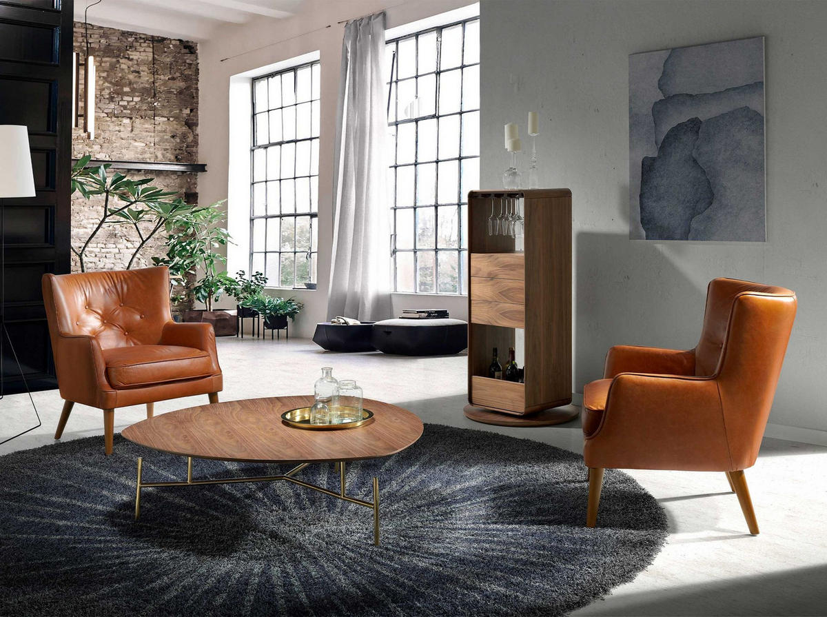 DREHBARER Barschrank aus Nussbaum 43/40/128 cm - Walnussfarben, Holz (43/128/40cm) - ANGEL CERDA