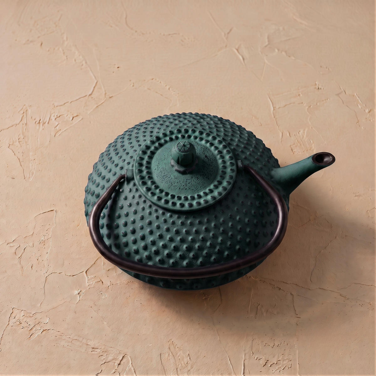 TEEKESSEL Gusseisen mit Sieb Tsuko Grün 1,25 l 20/20/16,5 cm - Grün, Metall (20/20cm) - AROMELIO