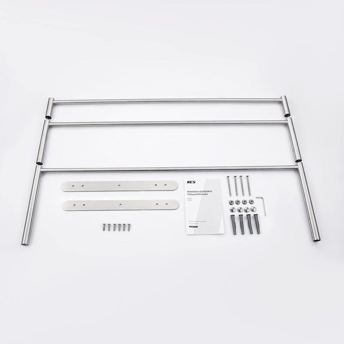 HANDTUCHSTANGE 3-teilig Edelstahl gebürstet 75 cm - Silberfarben, Metall (22.4/31.8/73.2cm)