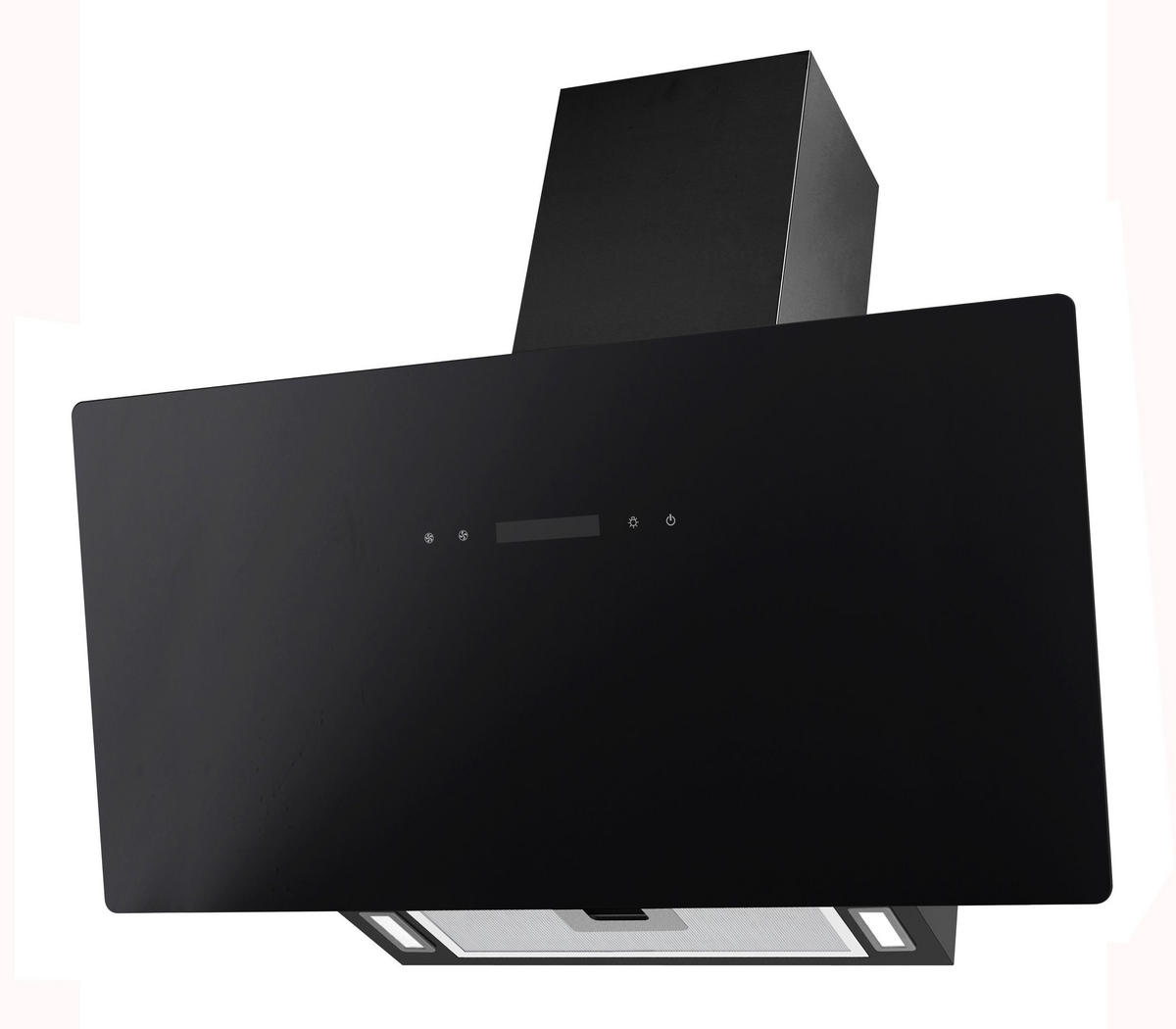 KOPFFREIHAUBE KHS34-80 ABT2X 80cm Dunstabzugshaube schwarz Timer und Touch-Control - Schwarz Hochglanz, Glas (80/93/32cm) - PKM