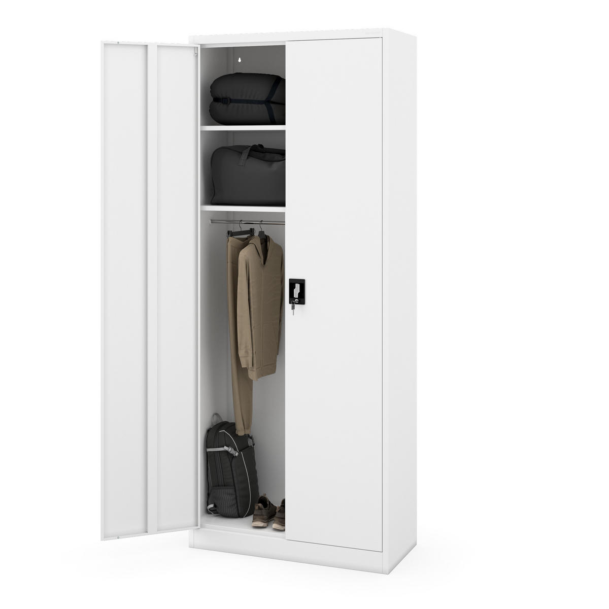 HAUSWIRTSCHAFTSSCHRANK DAWID 220 - Weiß, Metall (90/220/45cm) - Jan Nowak