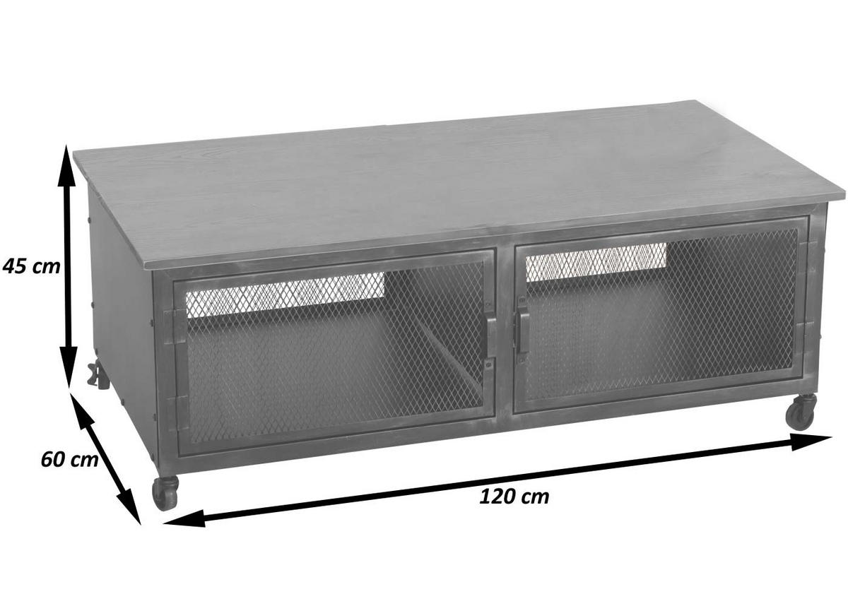 MIZA za kavč Črna, rjava - črna/rjava, les (60/120/45cm) - MCW