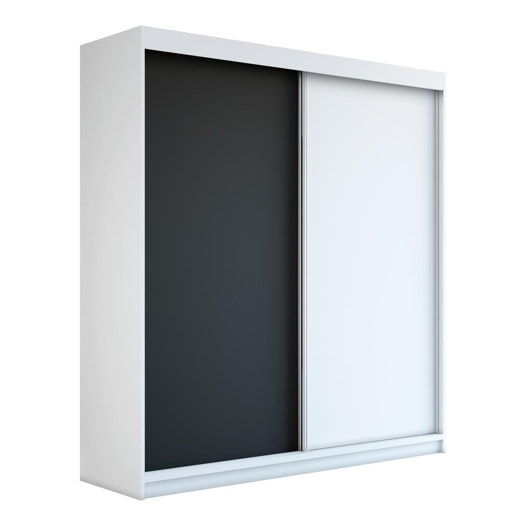 SCHWEBETÜRENSCHRANK 120 CM PAX Farbe: Weiß / schwarz / weiß - Schwarz/Weiß, Holzwerkstoff (120/215/59.5cm) - A&J MöbelLand