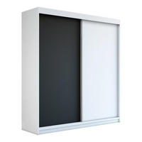 SCHWEBETÜRENSCHRANK 120 CM PAX Farbe: Weiß / schwarz / weiß - Schwarz/Weiß, Holzwerkstoff (120/215/59.5cm) - A&J MöbelLand