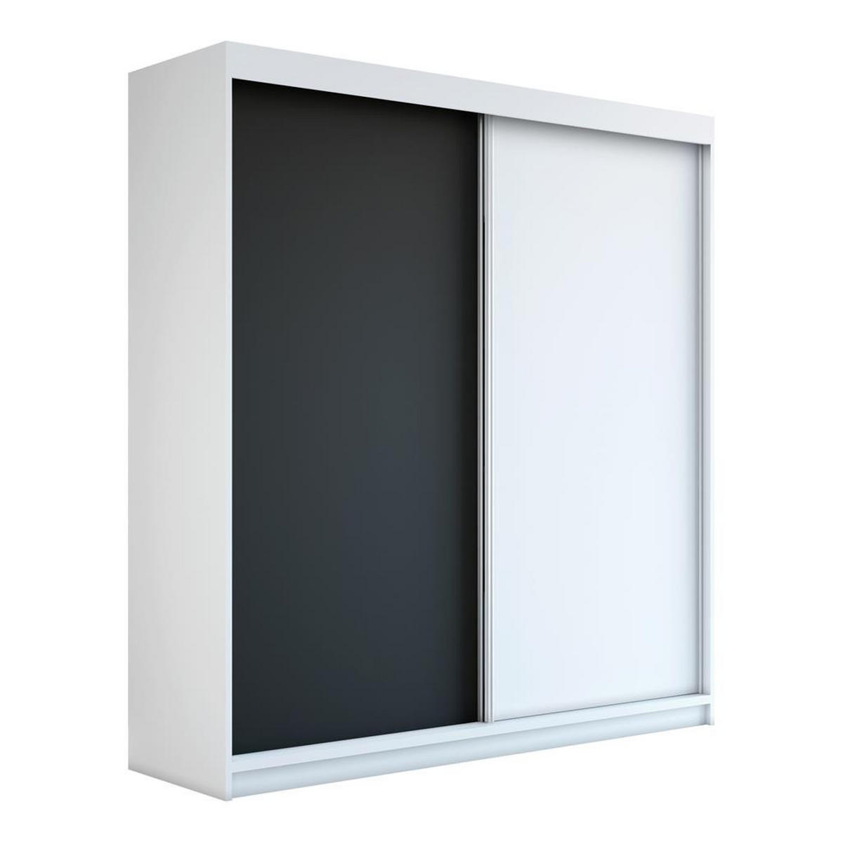 SCHWEBETÜRENSCHRANK 120 CM PAX Farbe: Weiß / schwarz / weiß - Schwarz/Weiß, Holzwerkstoff (120/215/59.5cm) - A&J MöbelLand