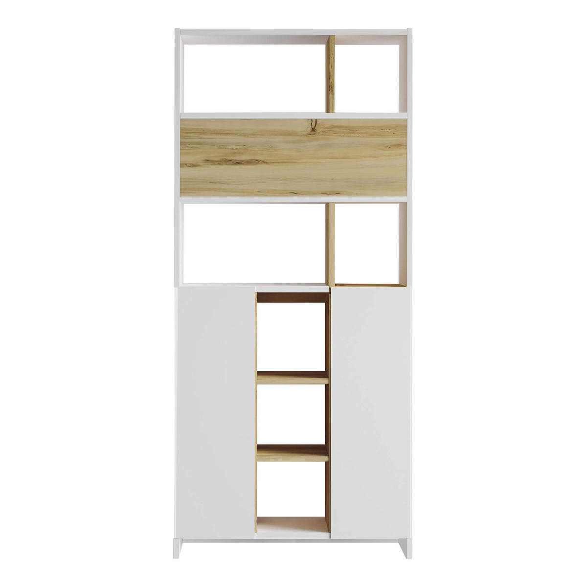 BÜCHERREGAL Weiß 25/75,5/170 cm - Braun, Holzwerkstoff (75.5/170/25cm) - Mobili Rebecca