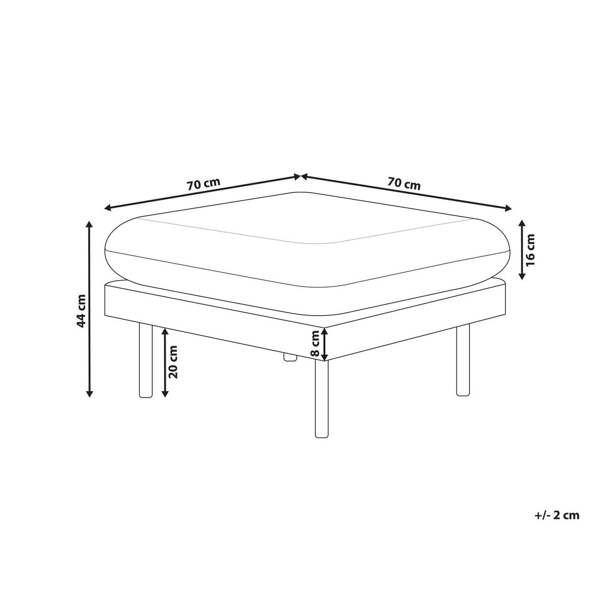 OTTOMANE Grau Vinterbro - Schwarz/Grau, Textil (70/44/70cm) - Beliani