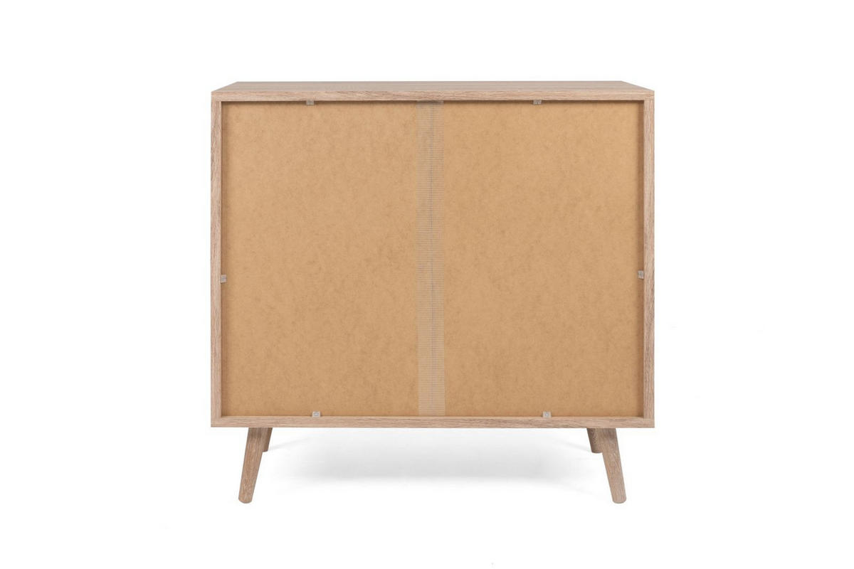 KOMMODE Malmö 03A - in Sonoma Eiche mit Bast-Dekor - Sonoma Eiche, Holzwerkstoff/Kunststoff (80/80/40cm) - möbelvita