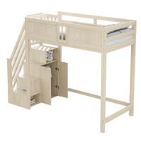 HOCHBETT 90/200 cm natur aus Massivholz mit Sicherheitsumrandung und austauschbarer Leiter - Naturfarben, Holzwerkstoff (90/200cm) - OKWISH