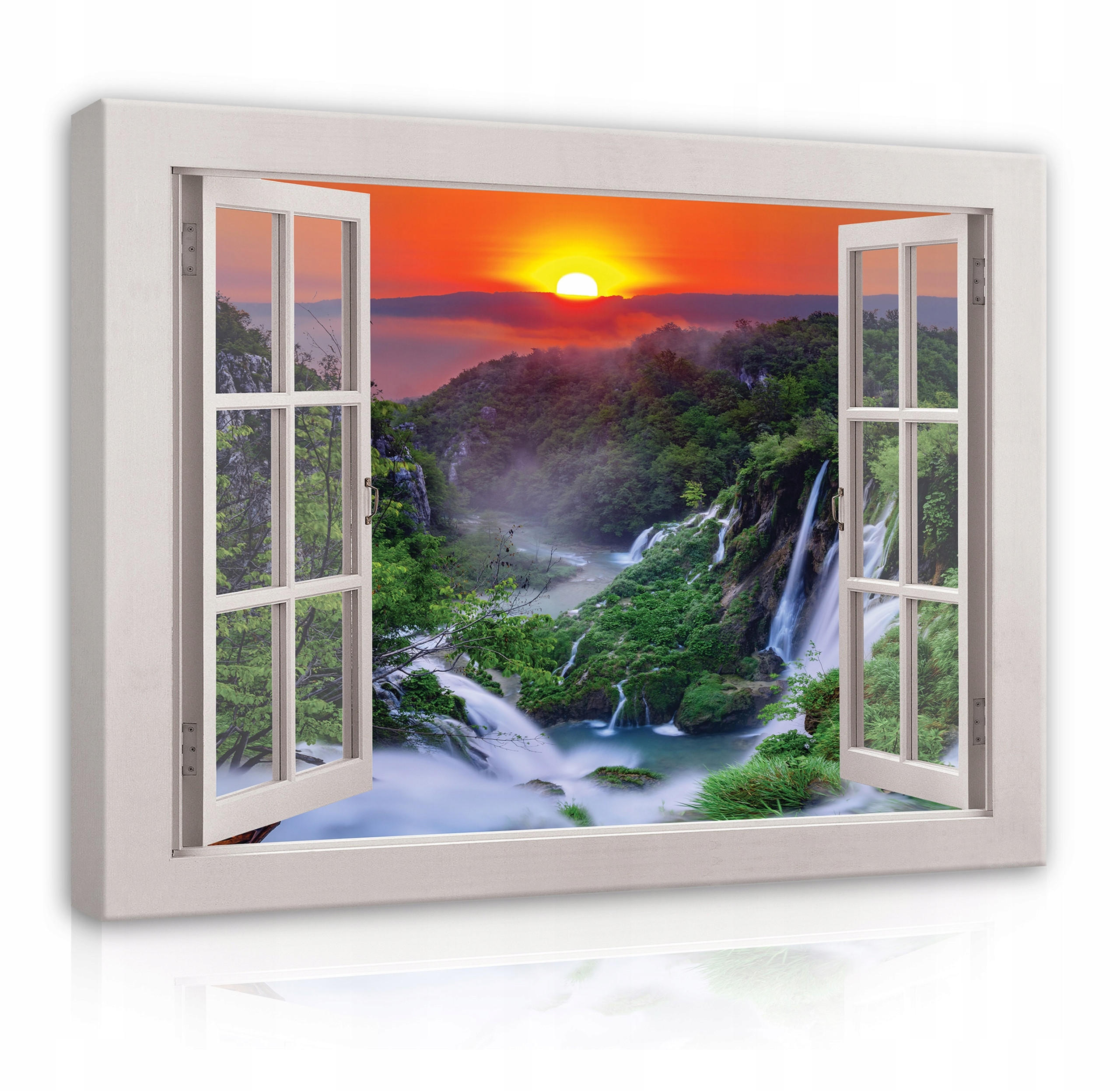 BILDER auf Leinwand Wasserfall Natur Modern 80x60 - Multicolor, Holzwerkstoff (80/60cm) - Wallarena