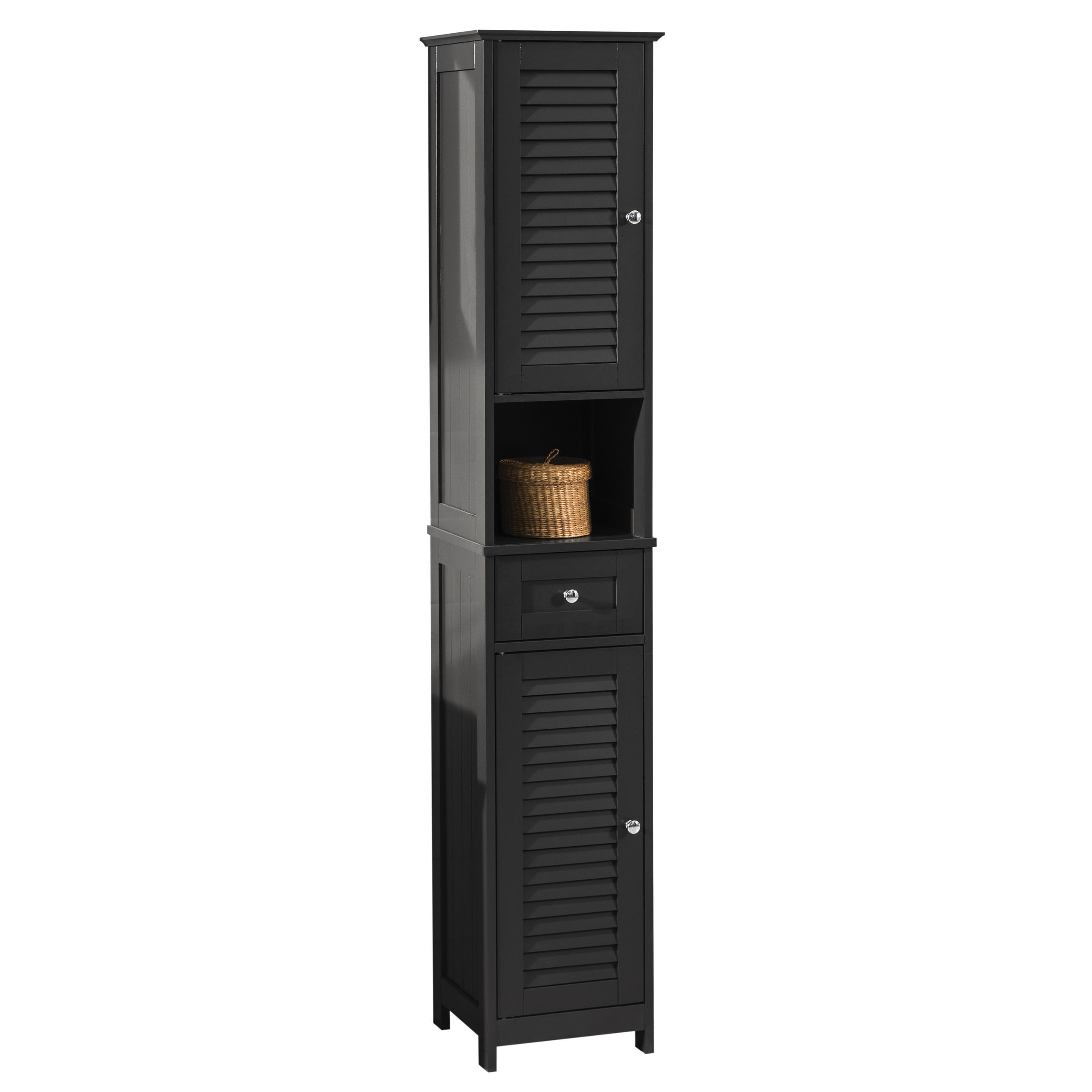 HOCHSCHRANK Dunkelgrau - Grau, Holzwerkstoff (32/170/30cm) - SoBuy