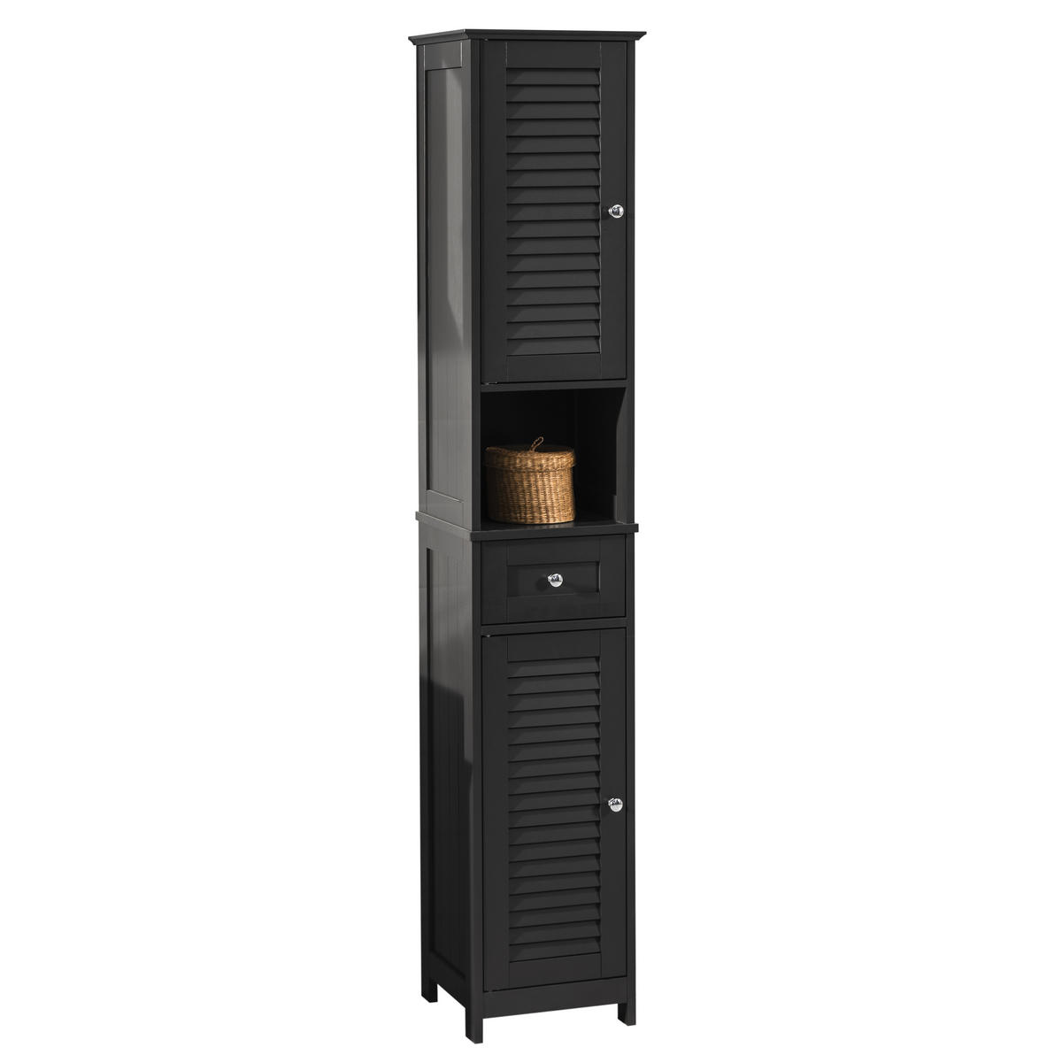 HOCHSCHRANK Dunkelgrau - Grau, Holzwerkstoff (32/170/30cm) - SoBuy