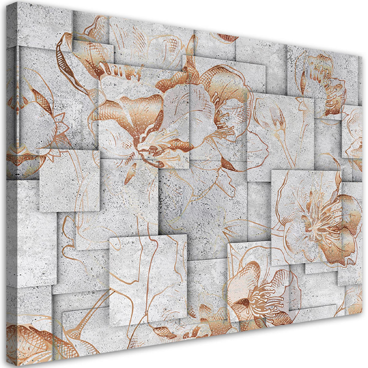 WANDBILD lilien blumen 3d hintergrund - Grau, Textil (60/40cm) - Feeby